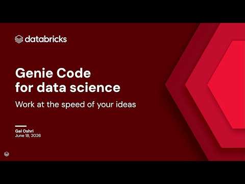 Watch: Genie Code for data science: Work at the speed of your ideas