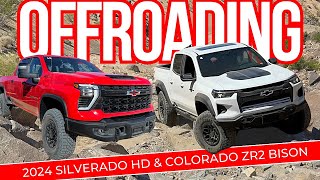 AHHHH now this, was FUN!! Took the 2024 Chevrolet Silverado HD AND Colorado ZR2 Bison’s,off-roading!