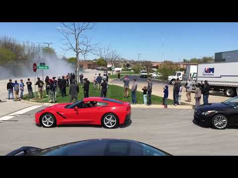 14INSANE C63 AMG BURNOUT!!! GTR and C63 destroy tires leaving a car meet
