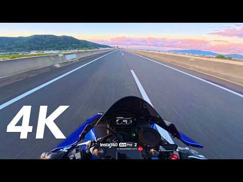 [4K] YAMAHA YZF-R1 | Sunrise Ride Pure sound | Insta360