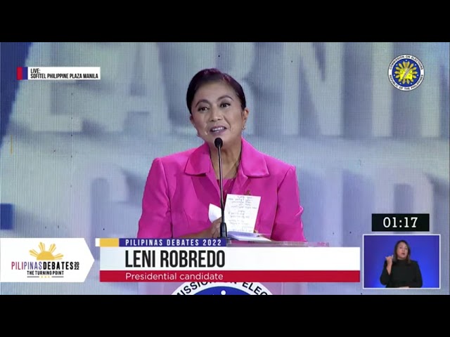 At Comelec debate, Robredo projects how an ‘ilaw ng tahanan’ can reform PH politics