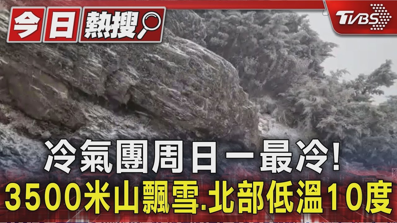 冷氣團周日一最冷! 3500米山高山飄雪 北部低溫10度