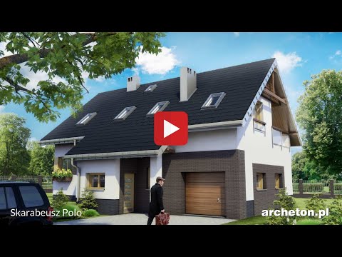Projekt domu Skarabeusz Polo - archeton.pl - z użytkowym poddaszem 186,3 m2