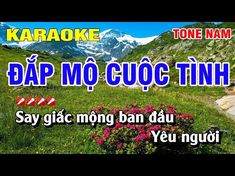 Karaoke Đắp Mộ Cuộc Tình Tone Nam Nhạc Sống | Nguyễn Linh