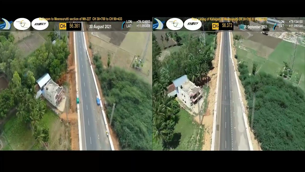 Kallagam to Meensurutti side by side Sep'21