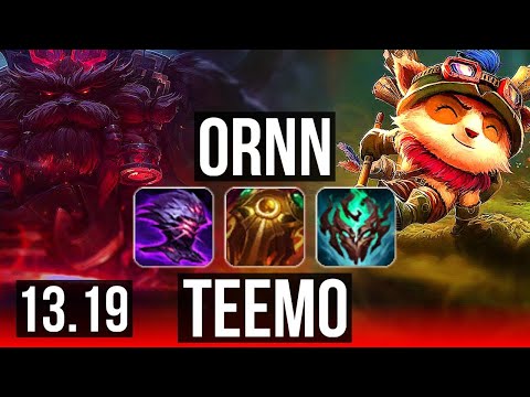 ORNN vs TEEMO (TOP) | 8/1/5, Godlike, 300+ games | NA Master | 13.19