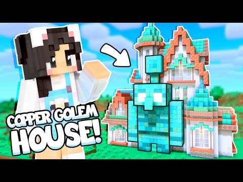 💜Minecraft COPPER GOLEM Mob House Challenge!