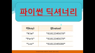 [8주차] 파이썬 딕셔너리(생성,추가,삭제,순회), [성균관대학교 오하영교수]