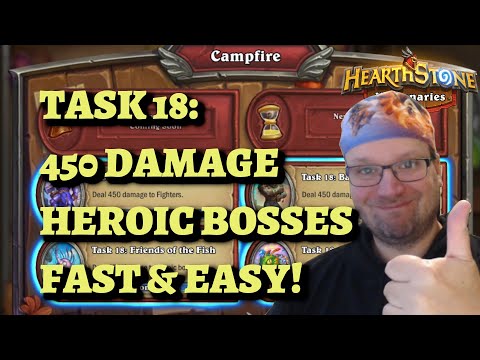 The FASTEST and EASIEST Way to Complete Task 18: Deal 450 Damage to Heroic Bosses (Hearthstone)