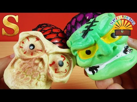 ZOMBIE MONSTER SQUISHY MESH BALL - Köpfe Schleim Slime  Neu deutsch