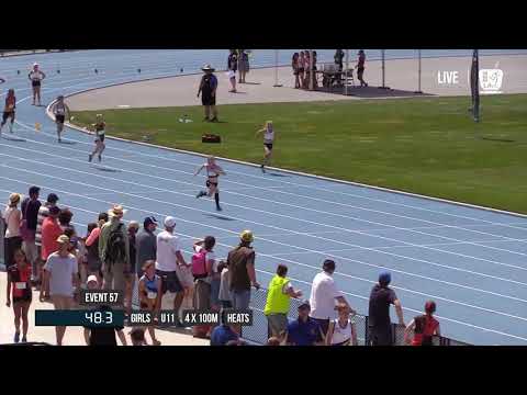 GIRLS U11 4X100M HEAT 2 - 2017 SUBWAY STATE RELAY CHAMPIONSHIPS // LAVicTV
