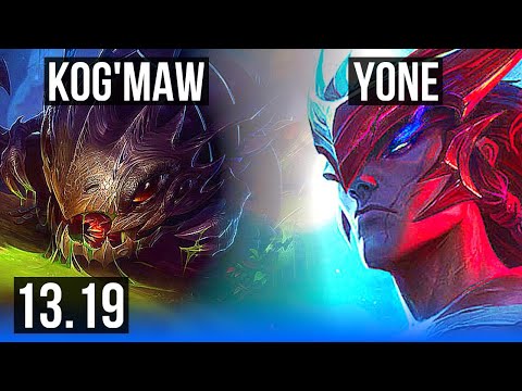 KOG'MAW vs YONE (MID) | 6 solo kills | TR Diamond | 13.19