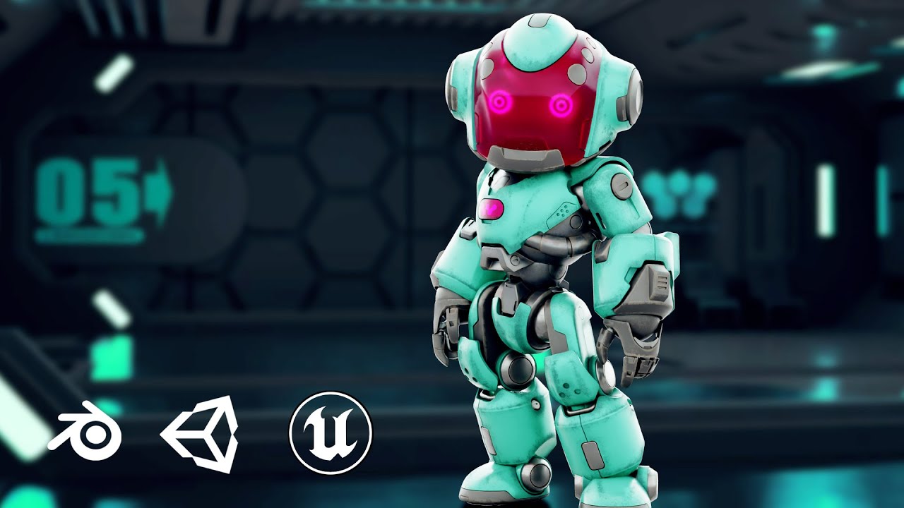 Robo Zero-I Auto-Rig Pro Rigged For Mixamo Unreal Engine Unity 3D Model