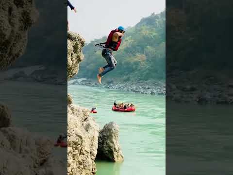 Rishikesh rafting Cliff jumping point #uttarakhandtourism#ganga#advanture#watersports#rishikesh