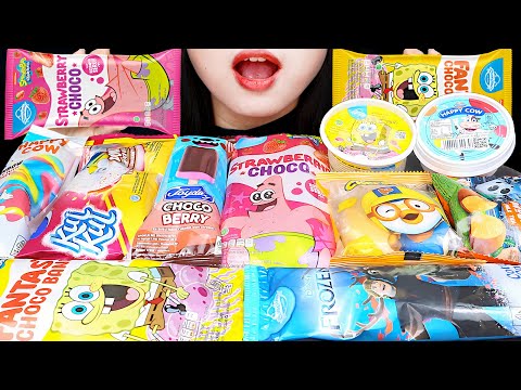 ASMR ES KRIM KARAKTER 🥶 SPONGEBOB, PATRICK, FROZEN, PORORO, HAPPY COW, KUL KUL DONUT