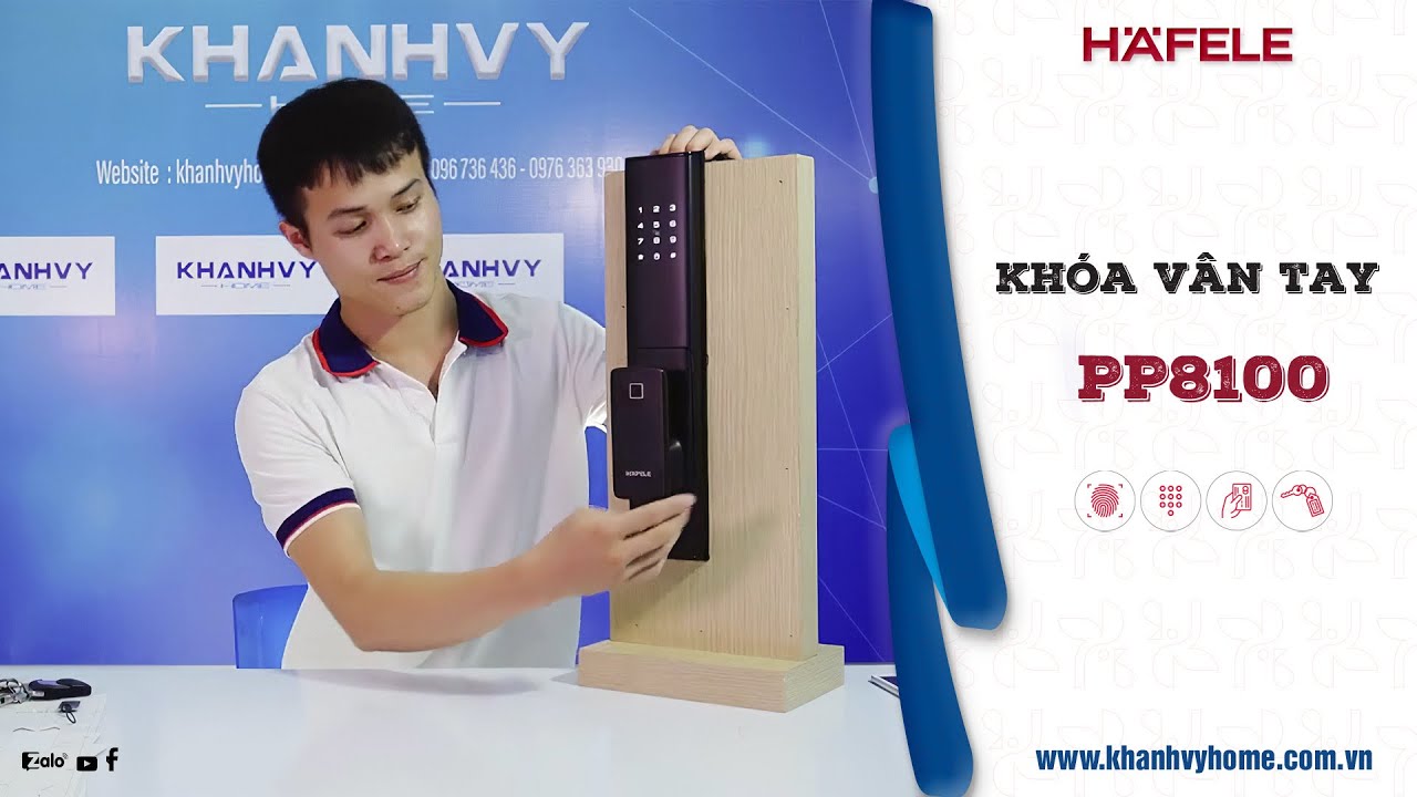 Khóa vân tay Hafele PP8100 912.05.697 (Đen mờ)