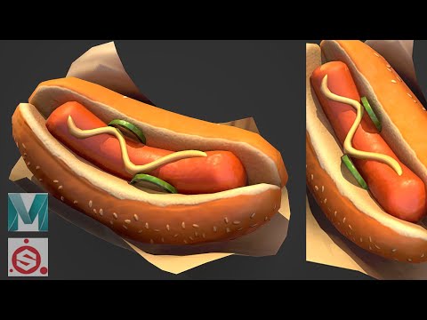 Autodesk Maya 2020, Substance Painter - Stylized Hotdog
