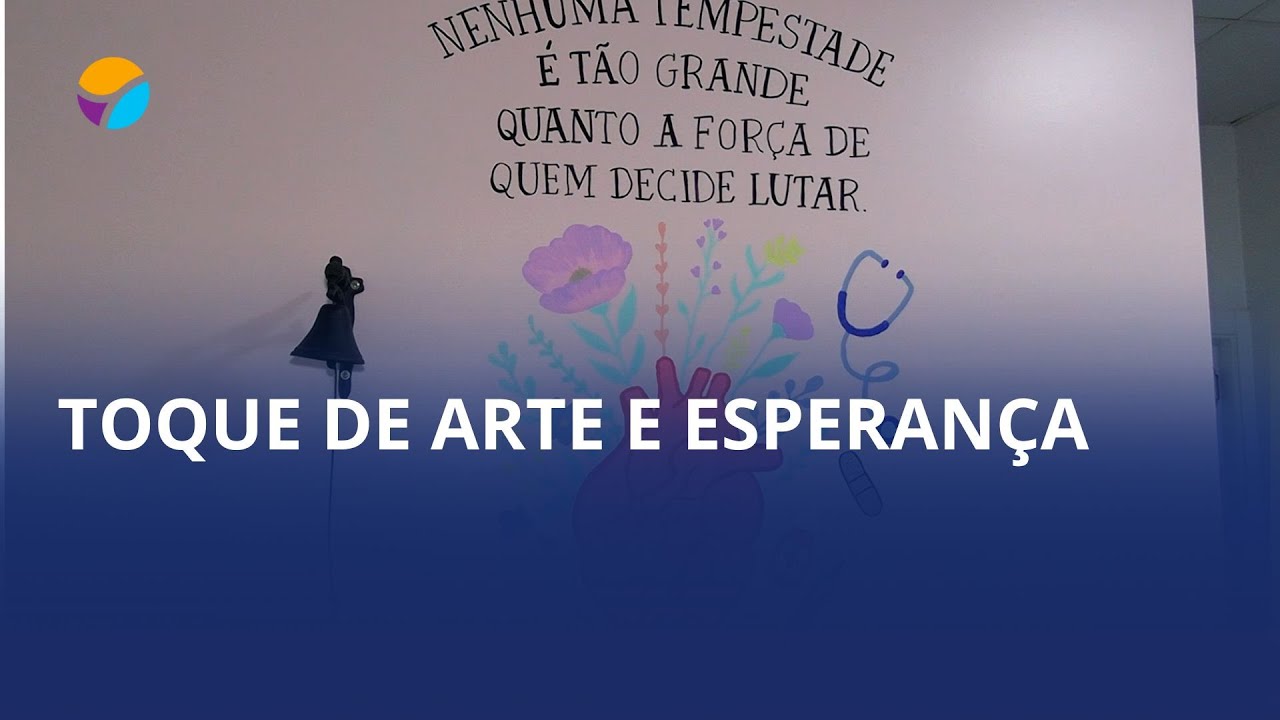 Pintura voluntária transforma local do sino da vitória na oncologia