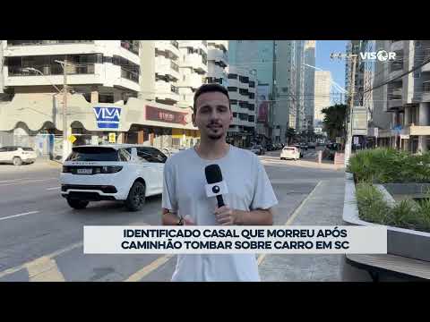 Identificado casal que morreu após caminhão tombar sobre carro em SC