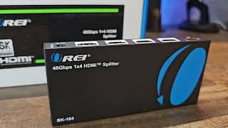 This is what I use to split HDMI signal Orei BK-104 HDMI Splitter