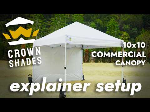 Crown Shades 10' x 10' CenterLOK® Commercial Canopy - 4 Sidewalls - C100W-S4 Explainer Setup video thumbnail