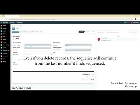 Smart Auto Sequence for Odoo Repair Orders