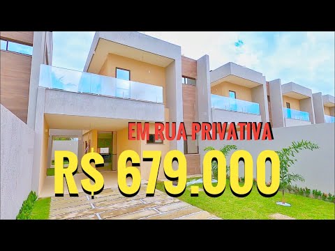 Bela casa solta em rua privativa à venda no Eusébio - 4 suítes - Prox CE-040