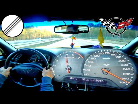 Will it reach 300 km/h? - Corvette C5 POV drive on German Autobahn 