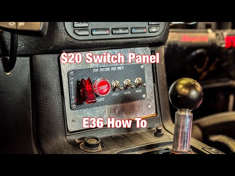 $20 AMAZON Push Button Start Switch Panel Install BMW E36 Drift Car