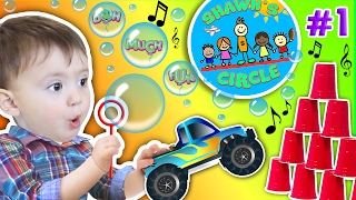 Shawn's Circle: ♫ POPPING BUBBLES ♪ Family Fun Games w/ Baby! Toys Playtime (#1) | DOH MUCH FUN