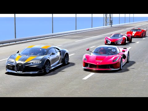 Bugatti Chiron Super Sport 300+ vs Ferrari Hypercars - Drag Race 20 KM