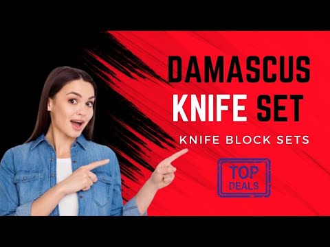 Best Damascus Knife Set,9 Piece Japanese AUS 10 Kitchen Knife Set | Knife Block Sets Review