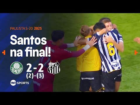 JOGO MALUCO! GOLS NOS ACRÉSCIMOS, PÊNALTIS PERDIDOS E SANTOS NA FINAL - PALMEIRAS 2(2) X (3)2 SANTOS