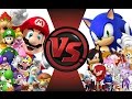 MARIO Vs SONIC! TOTAL WAR!! Cartoon Fight Club Episode 18