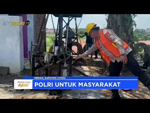BRIMOB POLDA SUMUT RESMIKAN FASILITAS AIR BERSIH DI GEREJA SAMBUT HARI BHAYANGKARA KE-79