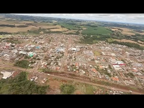 Video Thumbnail: Drone footage shows widespread destruction after deadly tornado hits Brazil