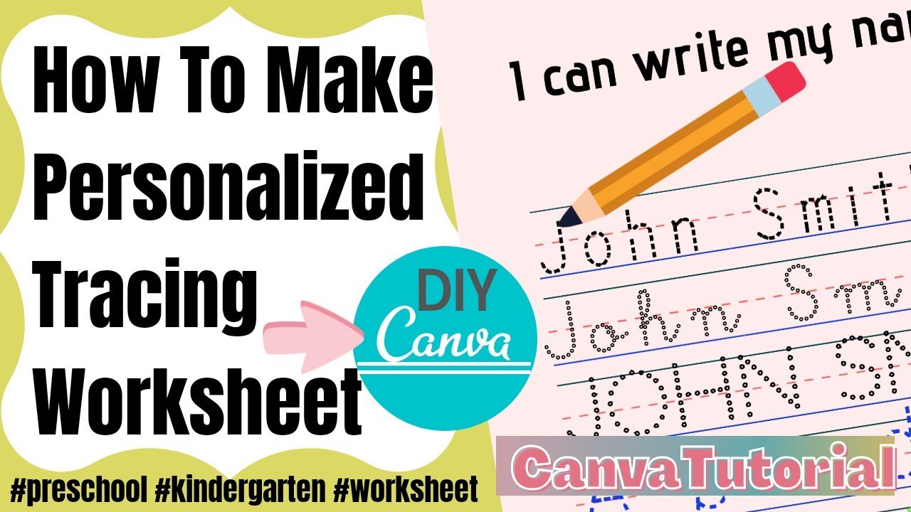 HOW TO MAKE PERSONALIZED TRACING WORKSHEET ON CANVA |#canvatutorial #canvaworksheet #canvaeducation