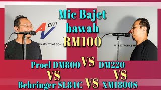 Video thumbnail for 【AVEM 】Microphone Dynamic Bajet  bawah RM100 Test PROEL DM220, DM800, Behringer SL84C, XM1800S by AV Electronics Marketing Sdn Bhd (424118-T)