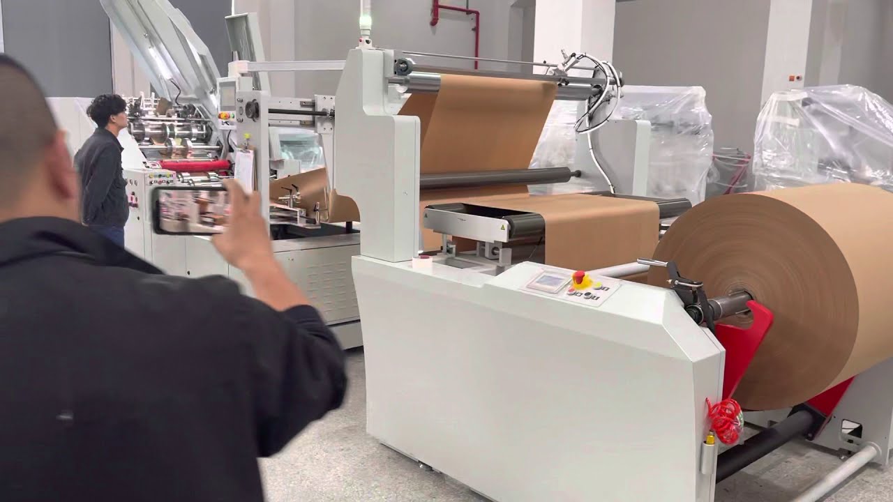 Grocery paper bag making machine