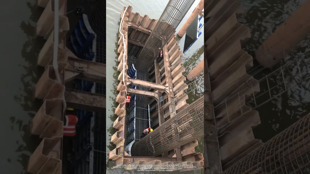 Underwater Cofferdam Constructing Technique !