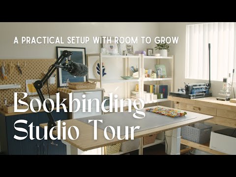 My new bookbinding studio setup 🏡 functional and space-efficient