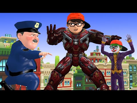 Nick Ironman Hero Help Police Punish Robbers NickHulk Joker - Scary Teacher 3D Happy Ending