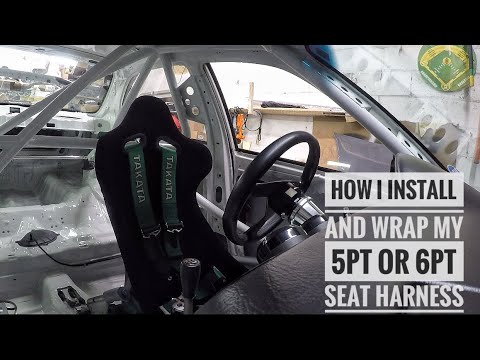 New Takata harness!! How I install and wrap a 5pt or 6pt seat harness into my Civic