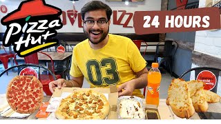I only ate PIZZA HUT FOR 24 HOURS CHALLENGE | HOW MUCH DID I SPEND?😟