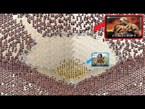 Tanya in the death hole  - vs 5000 Conscripts - Red Alert 2