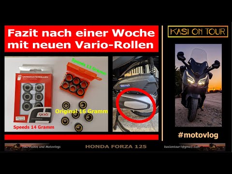 Conclusion after a week with new Vario rollers ✌ Honda Forza 125 - Test with 13/ 13.5 and 14 grams 👍