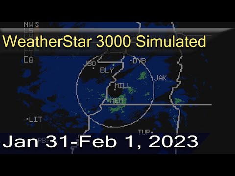 WeatherStar 3000 Simulated - Memphis area - Jan 31-Feb 1, 2023