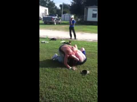 Mat and Dustin wrestling