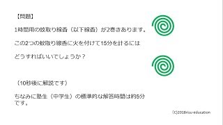 頭の体操～蚊取り線香タイマー編～