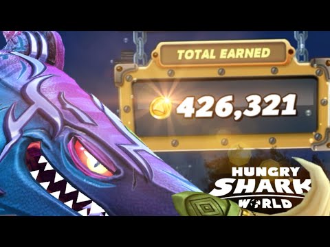 Dark magic shark most earned gold coins in 1 game | Hungry shark world